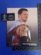 AJ Styles official signed original TNA wrestling promo photo Impact WWE