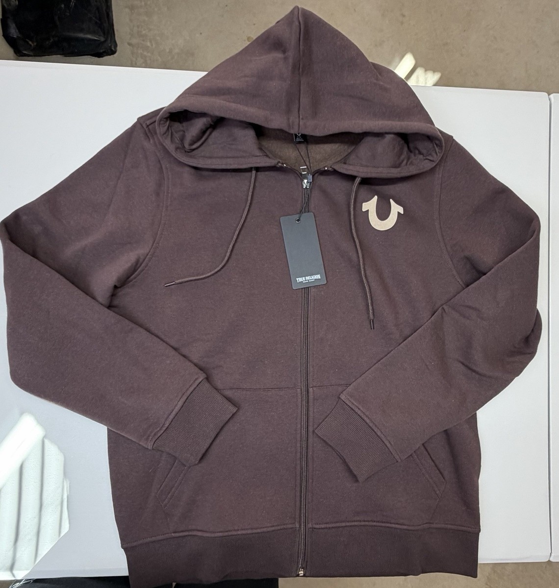 True Religion Java Big HS Flock Full Zip Hoodie W/ Buddha Logo