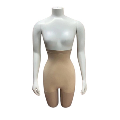 SPANX Star Power High-Waisted Mid-Thigh Shaping Shorts NWOT soft nude  sz G
