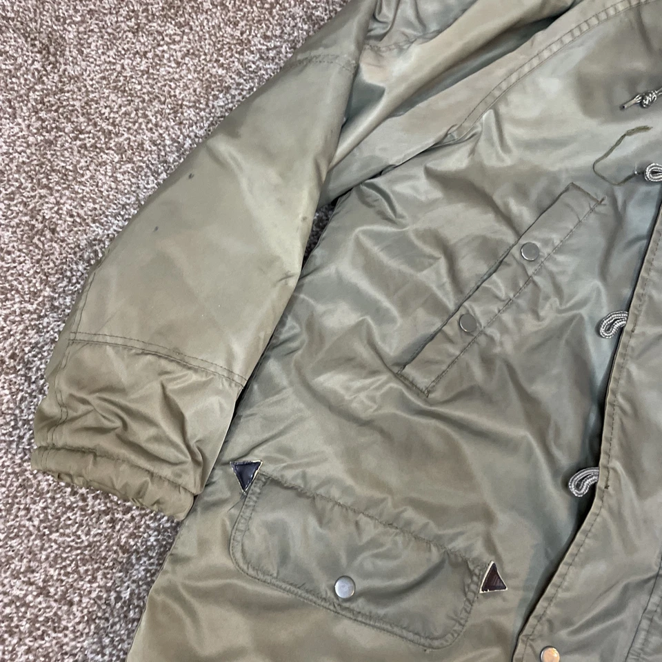 Vintage Flying Jacket Fur Hood Type N-3B Style Green Military Arctic Parka L - Image 2 of 4