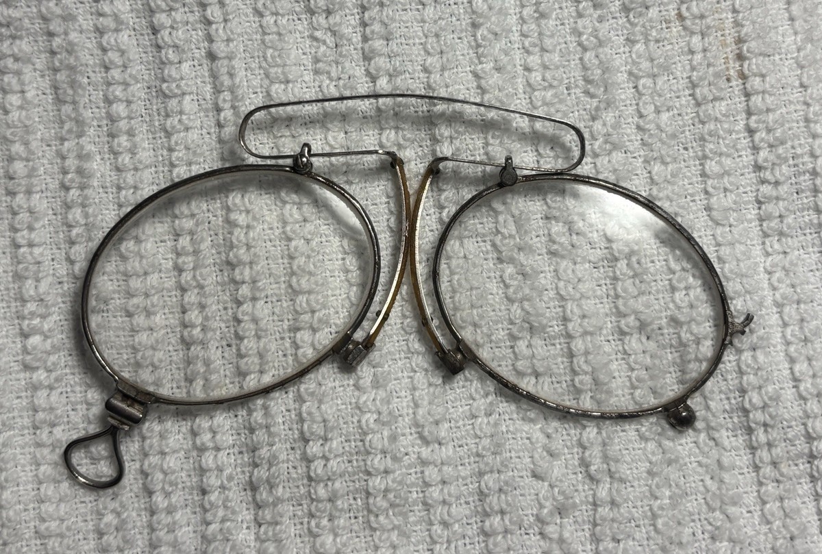 Pince Nez Folding Eyeglasses w/Leather Case, Bounrer Dreux, Laval / Antique View 6