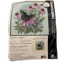 Dimensions Butterfly Daisies Counted Cross Stitch Kit Needlepoint 