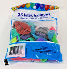9in 22.3 cm - 25 Count Latex Balloons Party and Celebrations Assorted Colors