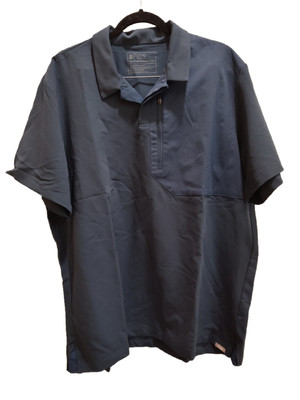 FIGS Polyester Dark Blue Technical Men's Dothan Classic Scrubs Polo Top Size XXL