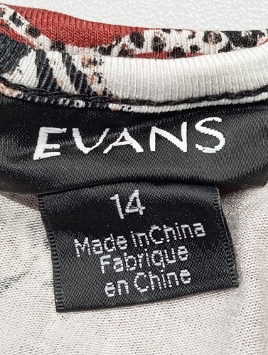 EVANS Abito a maniche corte Donna Taglia IT 46 marrone-bianco-nero stile casual - Foto 3 di 5
