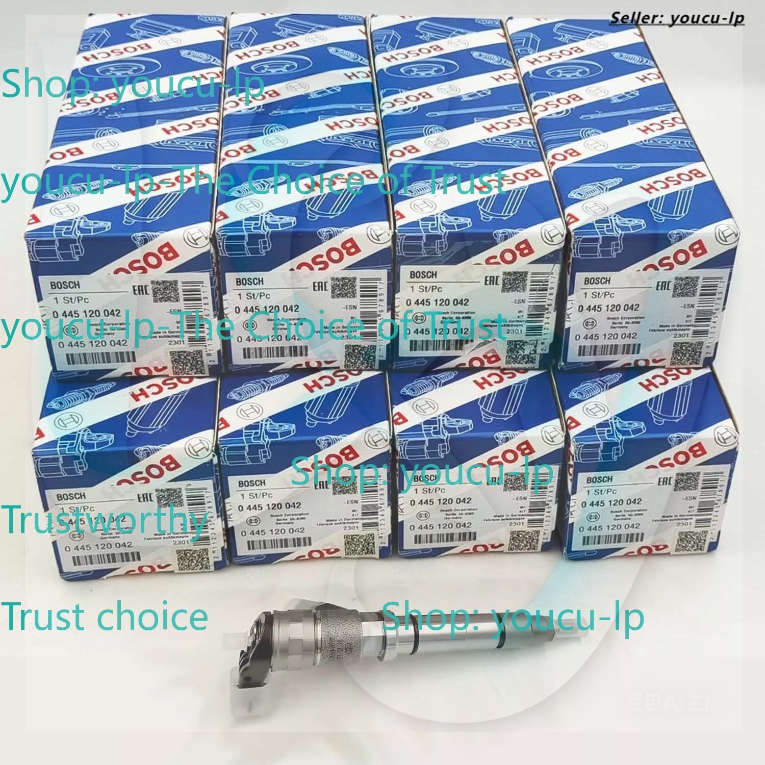 8X Bosch 0445120042 Duramax 6.6L Fuel Injectors For 2006-07 GMC Chevy LBZ Hummer