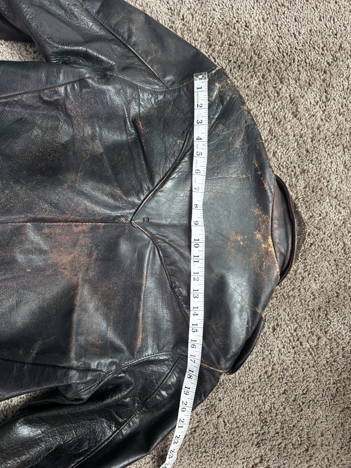 Vintage Brown Leather Biker Jacket 1960s 1970s Bomber Men's - product detail image 8