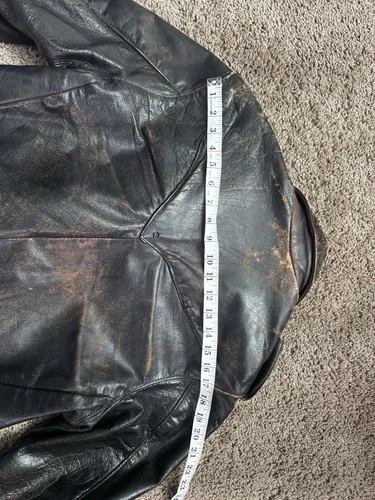 Vintage Brown Leather Biker Jacket 1960s 1970s Bomber Men's image 8