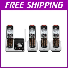 4-Handset Cordless Phone System with Audio Assist & Enhanced Call Features