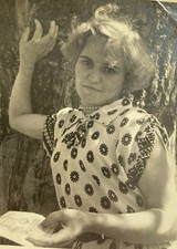 Beautiful Girl by a Tree Pretty Attractive Young Woman Soviet Vintage Photo USSR
