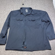 Dickies Work Shirt Mens 2XL XXL Long Sleeve Button Up Temp Control Cooling Blue