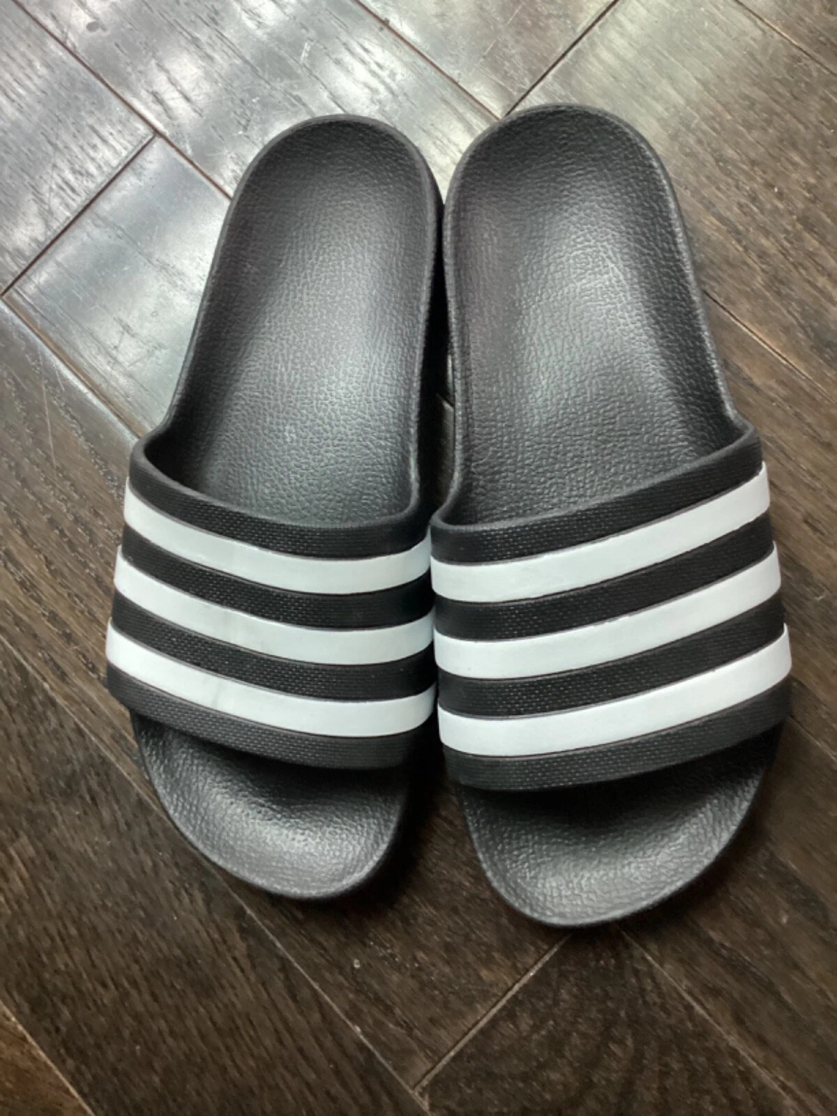 NUOVE infradito Adidas nere bianche slides ragazzo TAGLIA 6Y