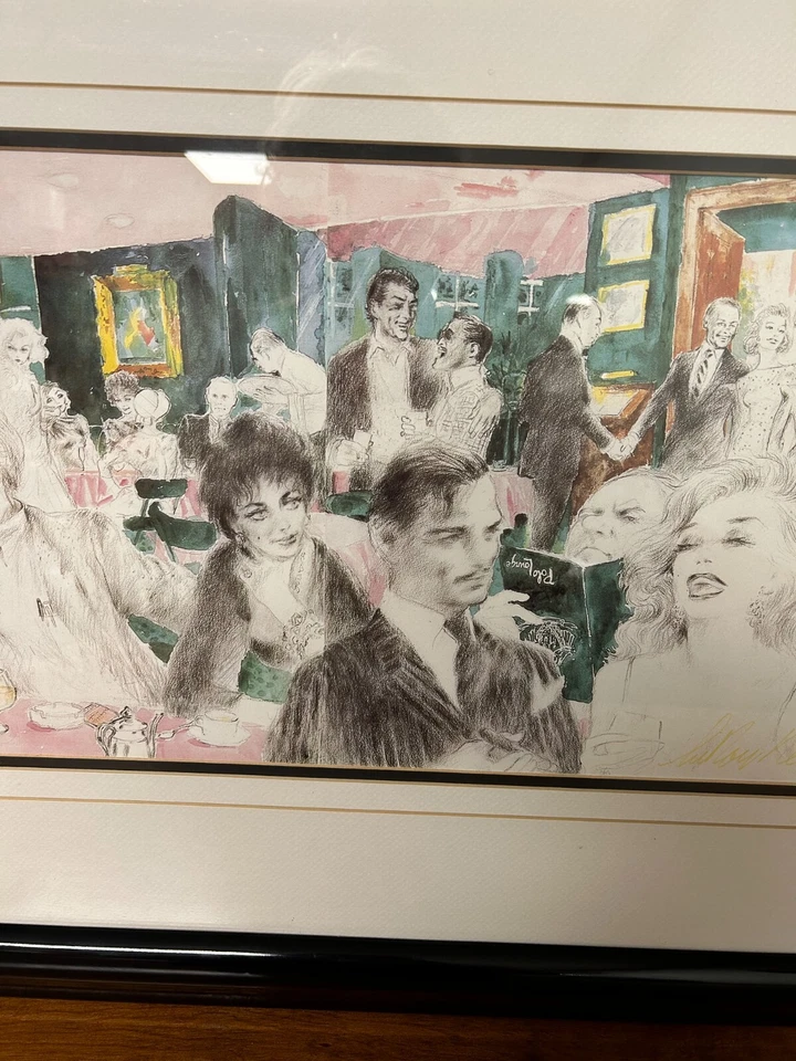 LITOGRAFÍA OFFSET FIRMADA Y ENMARCADA LEROY NEIMAN "POLO LOUNGE" - 1989 Foto 4 de 4
