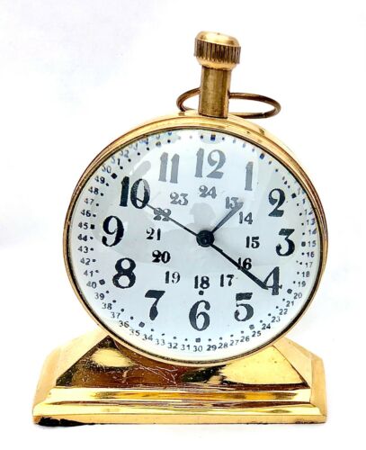 Ancienne horloge de table nautique maritime en laiton style vintage bureau d'expédition - Photo 1/2