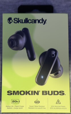 Skullcandy Smokin Buds True Wireless Bluetooth Earbuds - Black -Brand New In Box