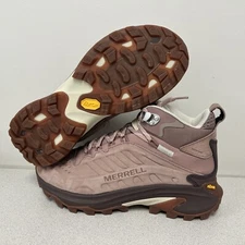 Merrell "MOAB SPEED 2 LEATHER MID WATERPROOF" Womens size 7 Hiking Boots Camping