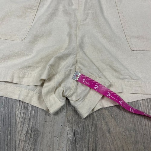 Pantaloncini corti donna J Crew misto lino con coulisse medi 3" tasche interne - Foto 5 di 8