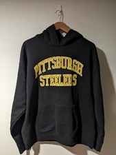 Vintage 90s Pittsburgh Steelers Russell Athletic Black Medium Hoodie