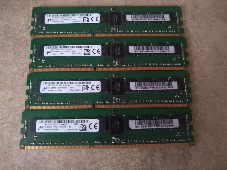 MICRON CRUCIAL 16GB (2X8GB) DDR3 1866MHZ 2RX8 PC3-14900R ECC SERVER RAM N1-5(13) - Image 3 of 4
