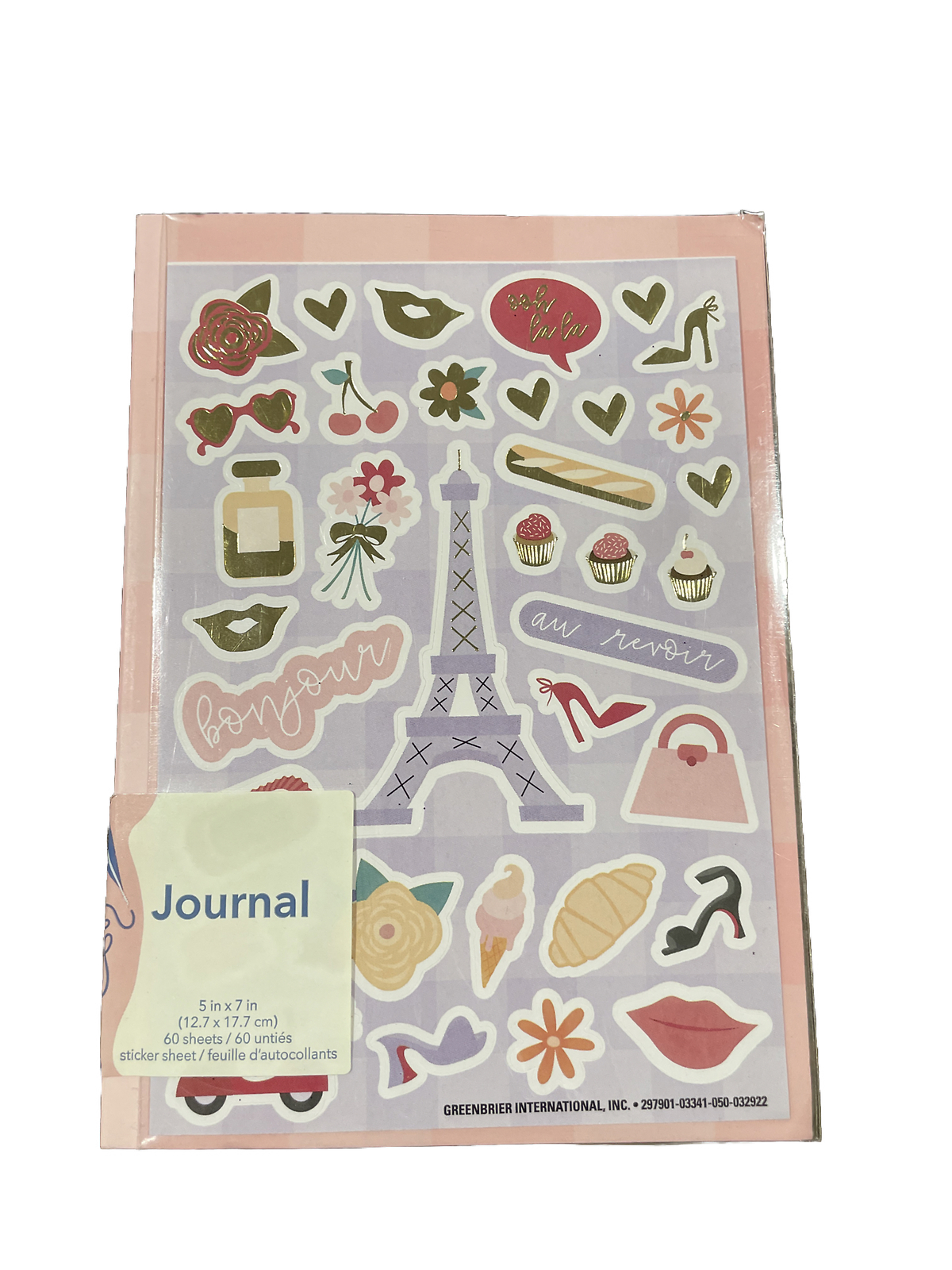 5x7 Journal Notebook with 35 Stickers for DIY Personalization-image