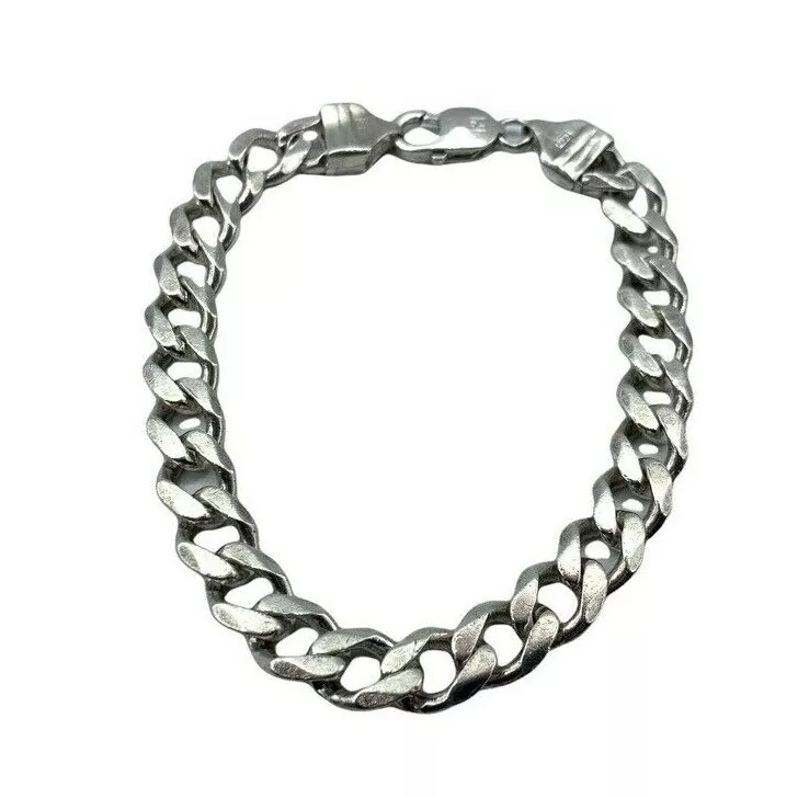 AcpL Cuban Link Chain Bracelet 925 Sterling Silver 8.75