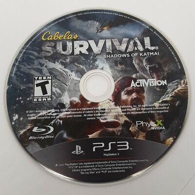 Cabela's Survival: Shadows of Katmai (Sony PlayStation 3, 2011) Cleaned & Tested