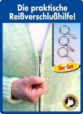 3 Stück Reißverschluss Hilfe Greifhilfe Verlängerung Zipper Anziehhilfe 2,5 cm