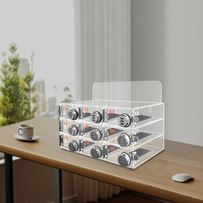 Wall-Mounted Acrylic Phone Storage Locker with Password Protection - 9 Slots