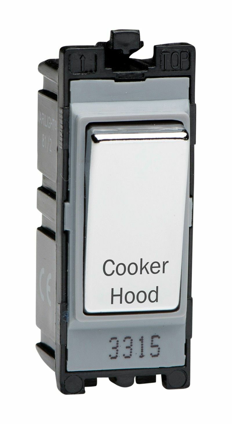 Varilight G201DC.CH Powergrid Module Chrome 20A 1W DP Switch 'Cooker Hood'