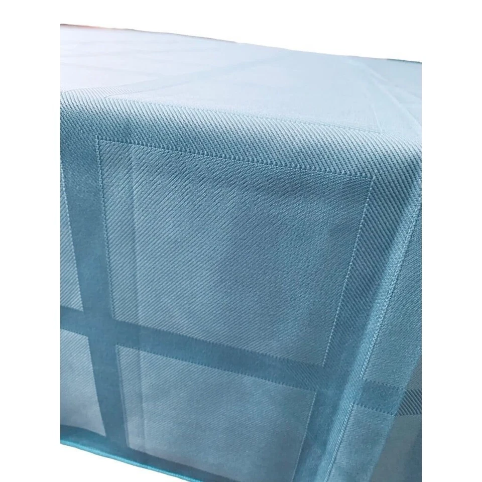 Essential Home Turquoise Tablecloth Table Linen Sateen Rectangular 70 x 52" - Image 2 of 4