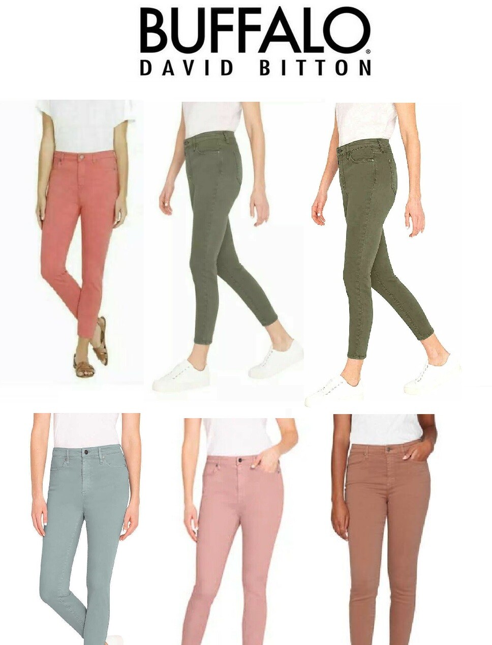 Buffalo David Bitton Women's High Rise Soft Stretch Ankle Skinny Jeans, Havana