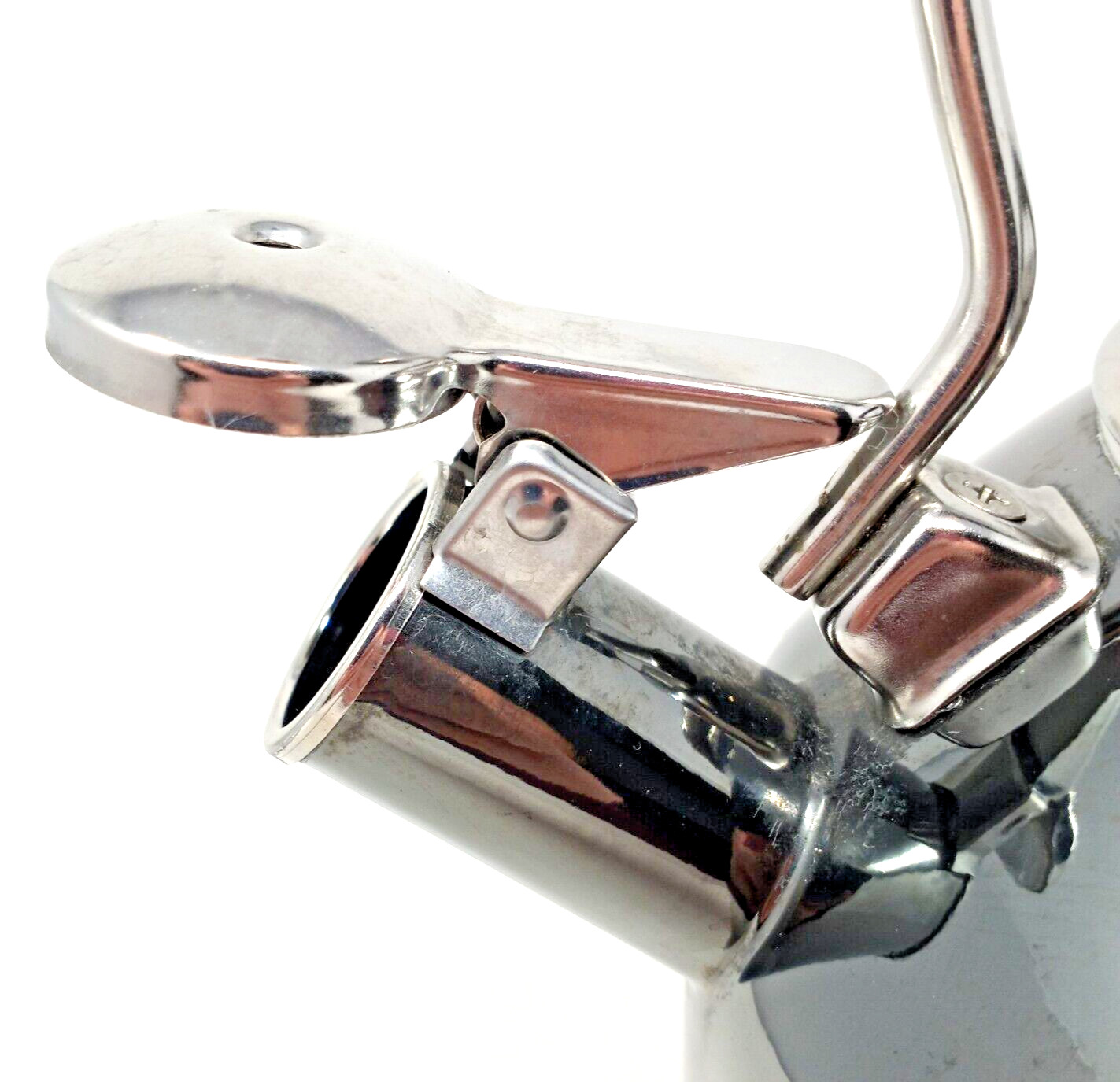 CHANTAL Whistling Tea Kettle - Teapot Silver & Onyx Enamel - 1.8 Quart