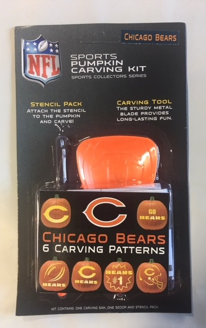 Chicago Bears Pumpkin Carving Kit Halloween Stencils for Jack-O-Lantern ...