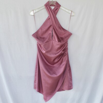 Le Lis Muave Pink Keyhole Halter Neck Asymmetrical Satin Mini Semi Formal Dress | eBay Le Lis Muave Pink Keyhole Halter Neck Asymmetrical Satin Mini Semi Formal Dress | eBay