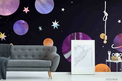3D Space Universe Planet Self-adhesive Removable Wallpaper Murals Wall 130