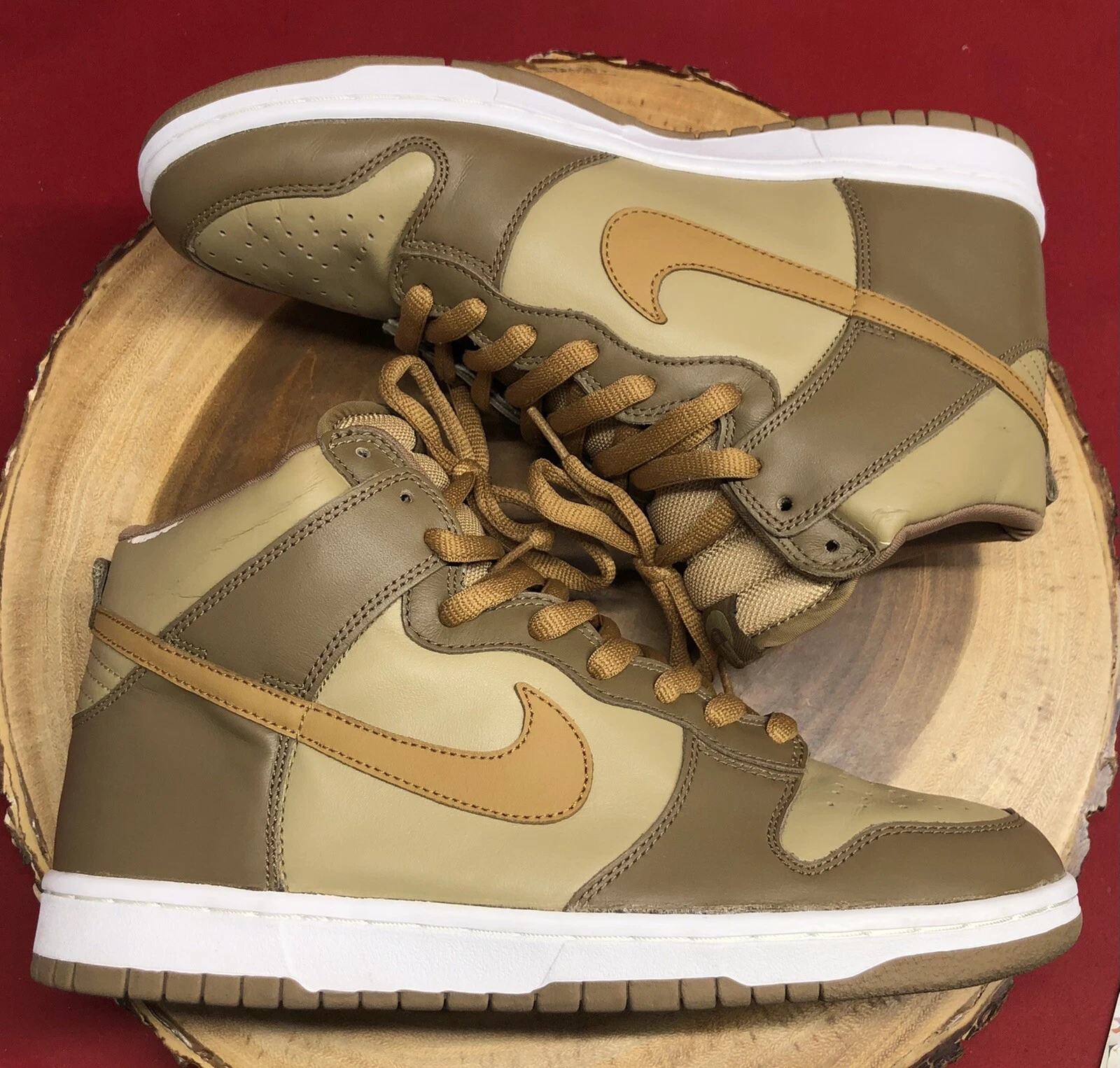 Nike Dunk High Hay érable Taupe marron blanc cassé taille 10,5