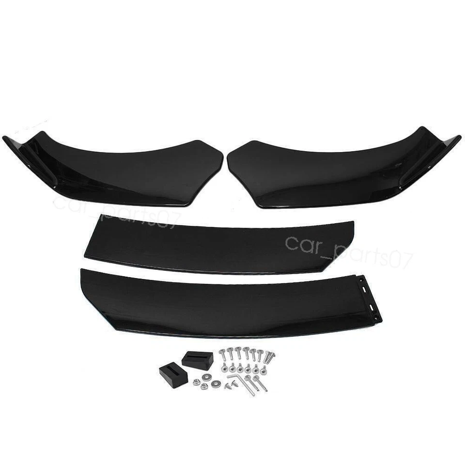 For Volkswagen Golf MK6 Front Bumper Lip Spoiler Body Kit 86.6" Side+Skirt Rear Foto 3 de 4