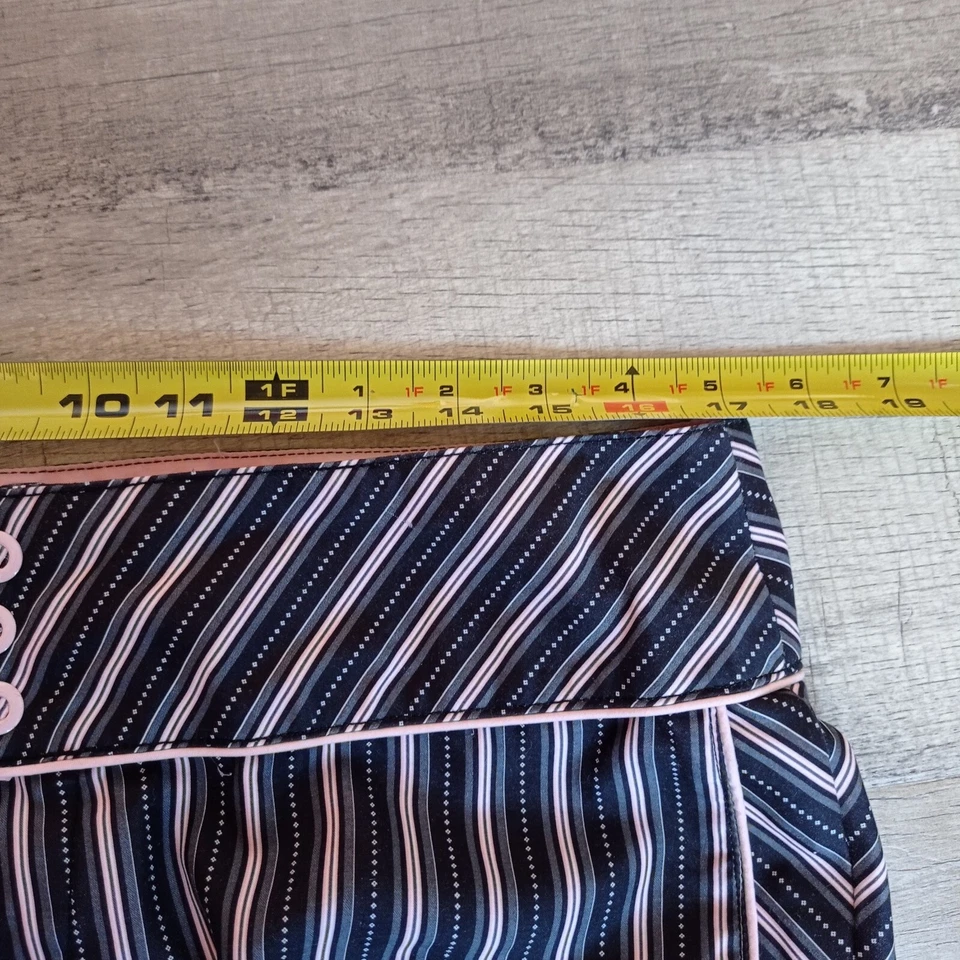 Ezekiel Women Juniors Size 7 Black Pink Striped Bermuda Shorts With Pockets - Image 3 of 4