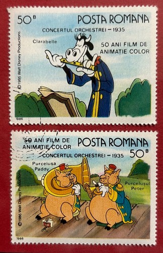 Disneyana 1993 commemorative "Bandleader" Postage Stamps (Romania). Set of 8!! - Picture 5 of 7