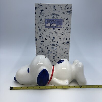 Peanuts Snoopy Laying Down Sun Hing Ceramic Bank 12” Long | eBay