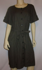Talbots Size 16 Cotton Spring  Belted Shirt Dress With Pockets