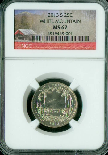 2013 S WHITE MOUNTAIN QUARTER NGC MS67 2ND FINEST GRADE  *
