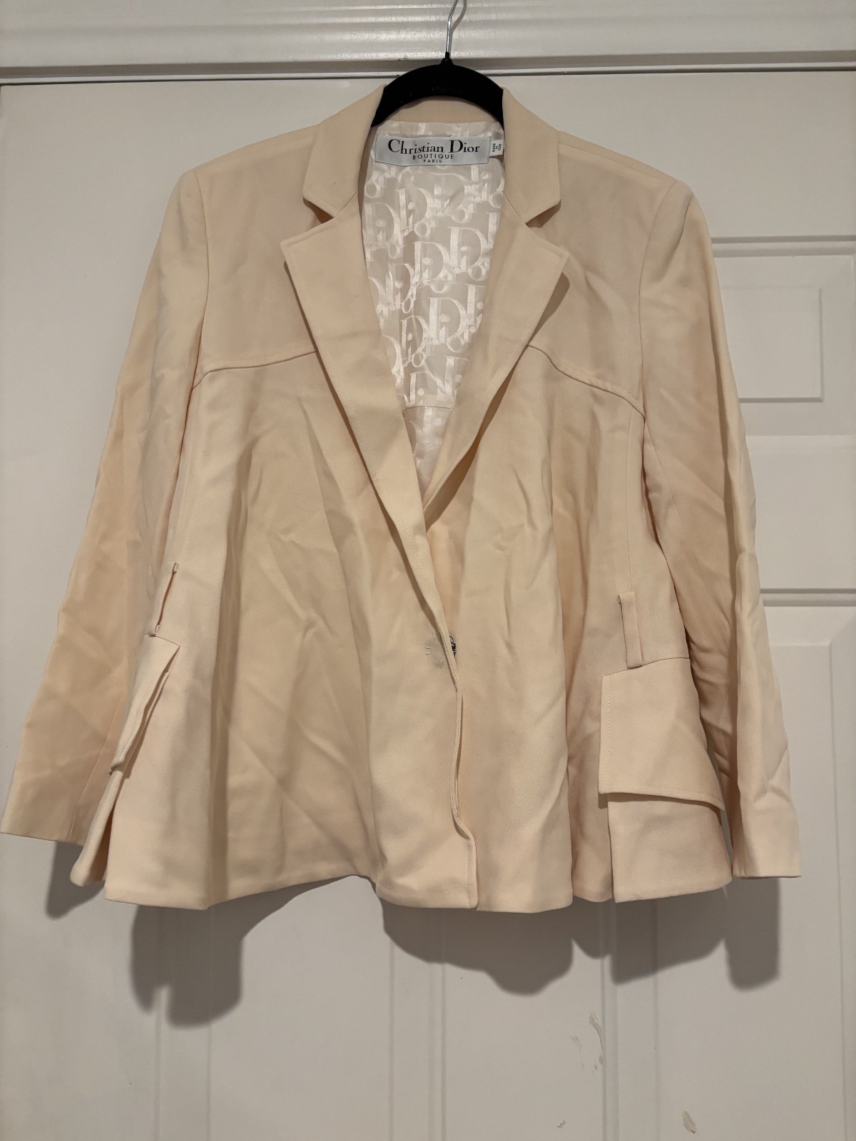 Women's Christian Dior Ivory jacket sz 8 #2035 missing belt