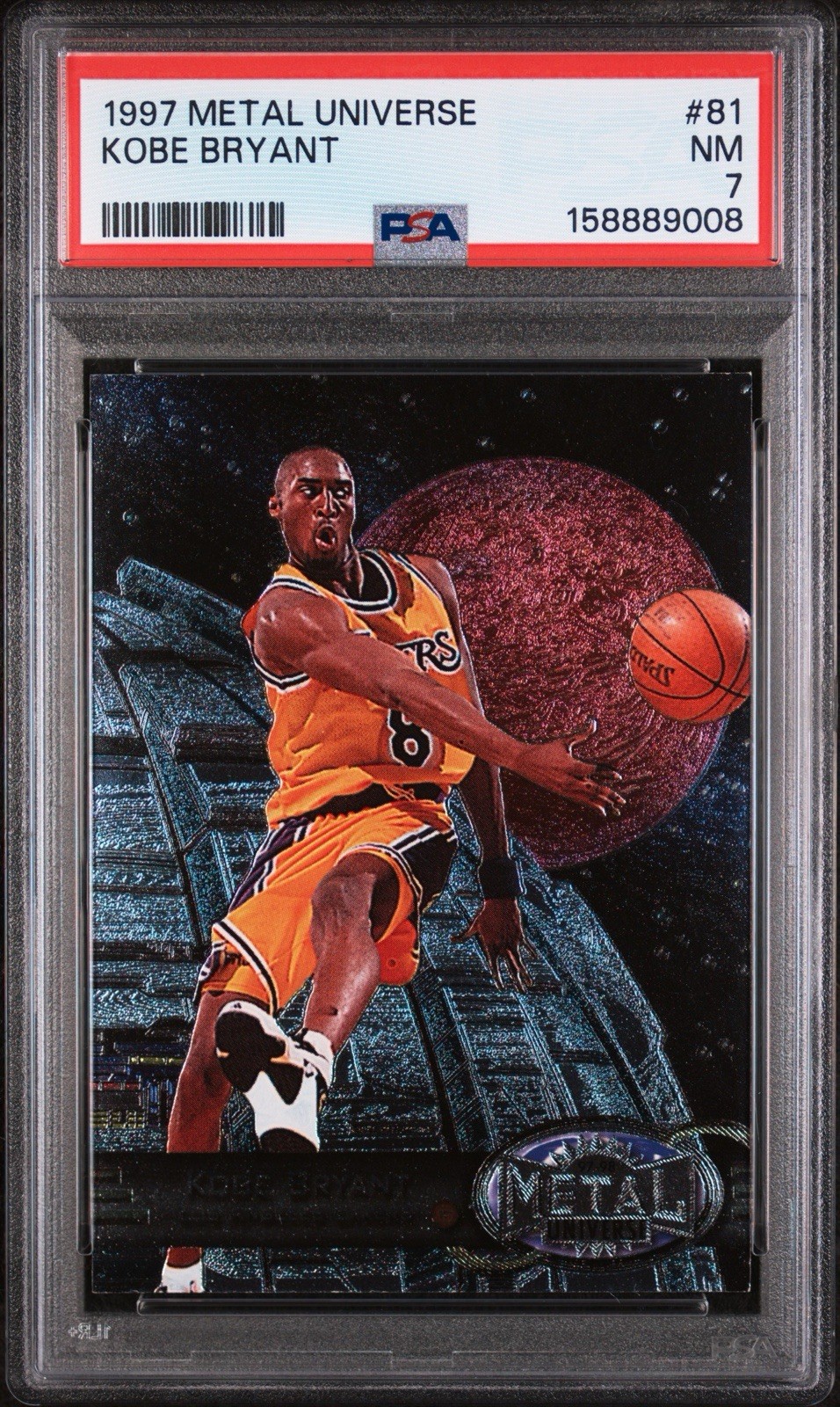 SkyBox 1997-98 Metal Universe Kobe Bryant #81 PSA Graded Lakers NBA Card view 1