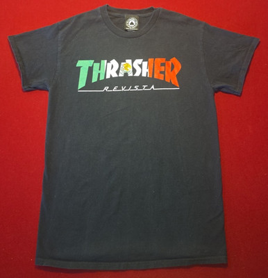Thrasher Skateboard Magazine Revista Mexican Flag T Shirt Tee