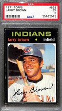 1971 Topps #539 LARRY BROWN PSA 5 EX 25262075 