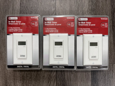 Three (3) Utilitech In Wall Timers #0141224 18 On/Off Settings 7 Day Programming