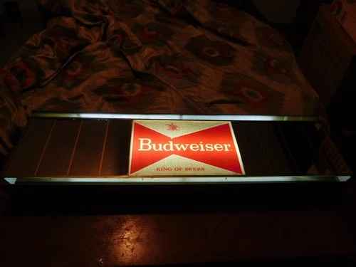 Vintage 42"  Budweiser  Lighted King Of Beers  Hanging Wall Sign Rare