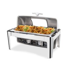 9 Quart Roll Top Chafing Dish Buffet Set Warmers Set with Glass Window for Party