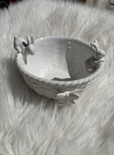 Vintage Williams Sonoma Sculptural Bunny Bowl Candy Trinket Dish, Easter Spring 
